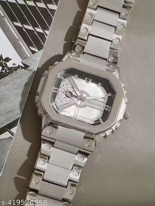 Stylish Stainless Steel Silver Analog Watch For Men's and Analog Watch for Boy's