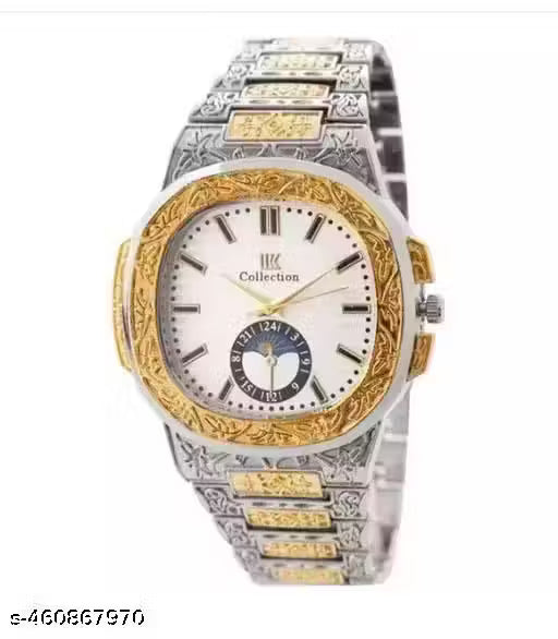 New Trending Abudhabi Collection Golden silver Luxury Chain Analog watch for men Boy