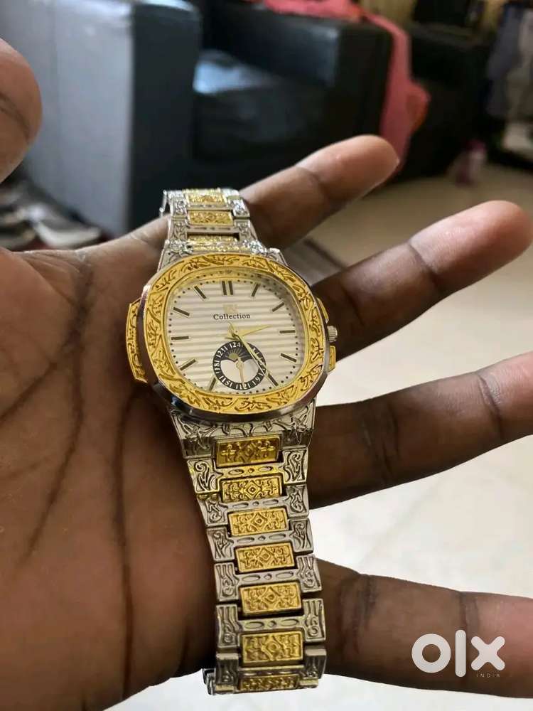 New Trending Abudhabi Collection Golden silver Luxury Chain Analog watch for men Boy