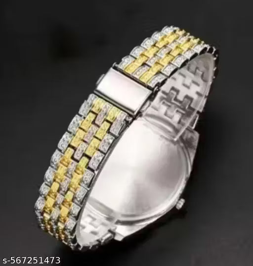 Sartaj store - luxury iced out moissanite daimond dubble colour premium quality analog watch