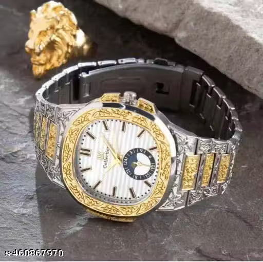 New Trending Abudhabi Collection Golden silver Luxury Chain Analog watch for men Boy