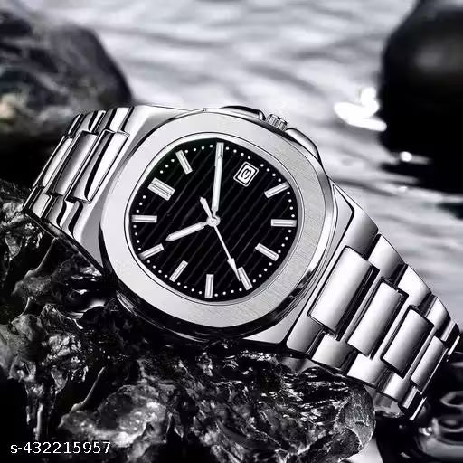 men watch , boy watch , watch boy ,watch boys , watch for men , Day Date Functioning Stainless Steel Chain Watch for Men