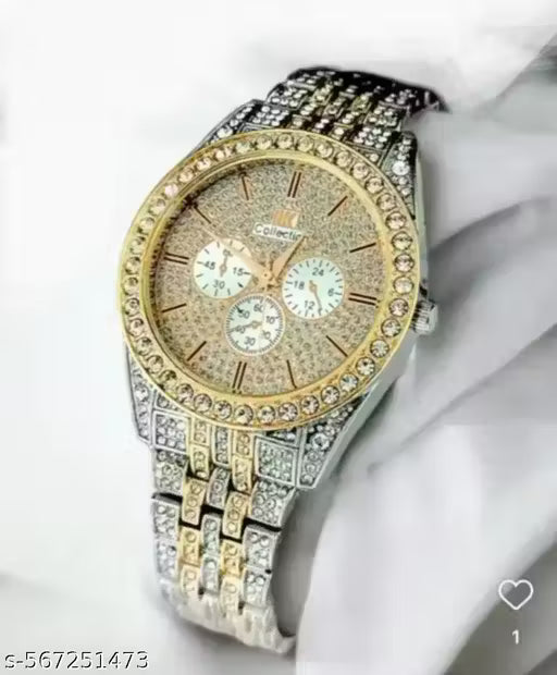 Sartaj store - luxury iced out moissanite daimond dubble colour premium quality analog watch