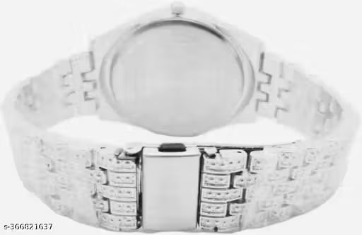 New Tranding Analog Silvar Two Tone Round Diamond Chronograph Unisex Analoge Watch
