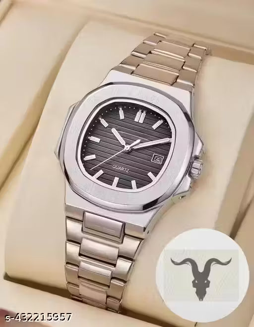 men watch , boy watch , watch boy ,watch boys , watch for men , Day Date Functioning Stainless Steel Chain Watch for Men